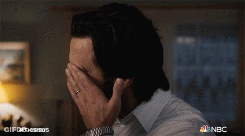Man Covering Face With Hands NBC Logo GIF