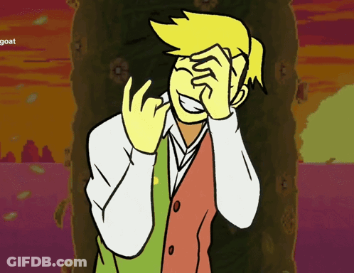 Man Covering Face With Hands Saying Goat GIF