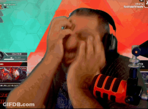 Man Covering Face With Headphones And Microphone GIF