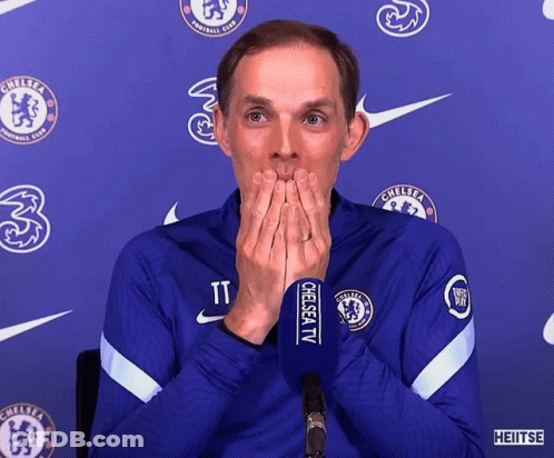 Man Covering Mouth At Microphone Saying Chelsea TV GIF
