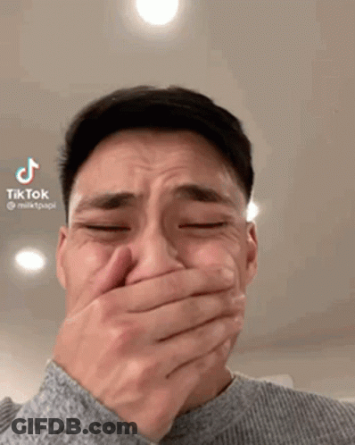 Man Covering Mouth Crying Funny Face GIF