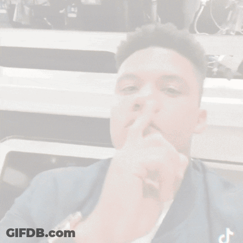 Man Covering Mouth With Finger TikTok Logo GIF