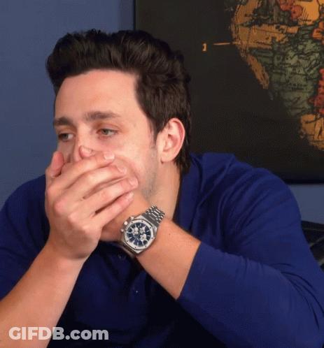 Man Covering Mouth With Hands GIF