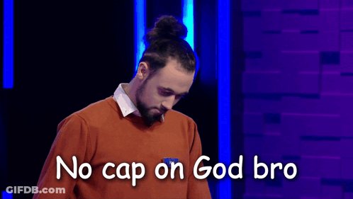 Man Covering Nose Saying No Cap On God Bro GIF
