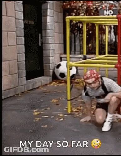 Man Crawling Jungle Gym Soccer Ball My Day So Far GIF