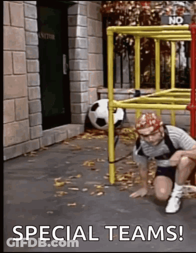 Man Crawling Under Soccer Ball Special Teams GIF