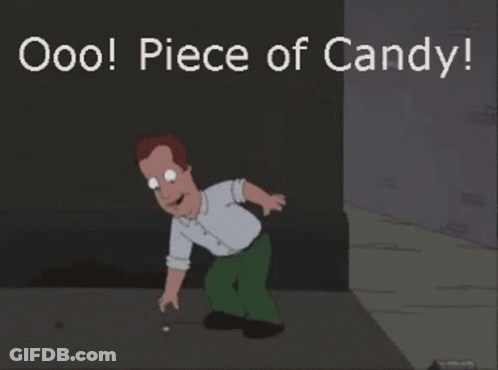 Man Crawling With Piece Of Candy GIF