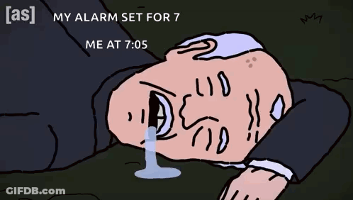 Man Crying About Alarm Set For 7 GIF