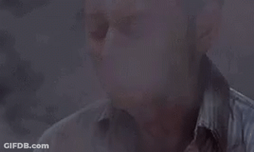 Man Crying After Engulfed By The Mist GIF