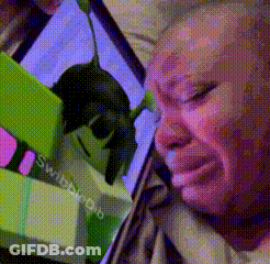 Man Crying At Shrek Picture On Phone GIF
