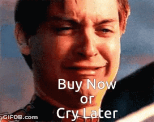 Man Crying Buy Now Or Cry Later GIF