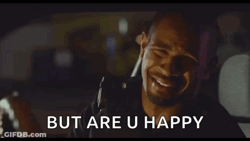 Man Crying In Back Seat But Are U Happy GIF