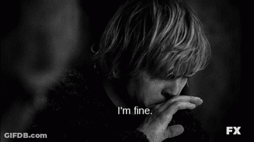 Man Crying In Black And White Photo Saying I'm Fine GIF