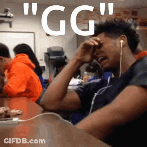 Man Crying In Classroom With GG Above GIF