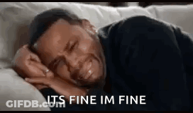 Man Crying On Couch Saying Im Fine GIF