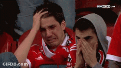 Man Crying Watching Soccer GIF