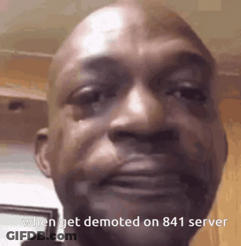 Man Crying When Get Demoted On 841 Server GIF