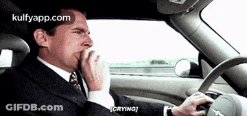 Man Crying While Driving Car GIF