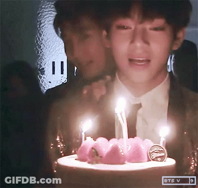 Man Crying While Holding Birthday Cake With Candles GIF