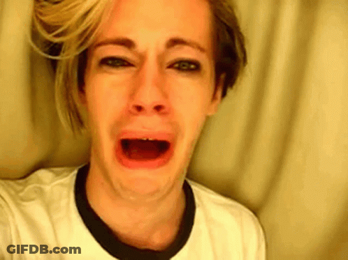 Man Crying With Mouth Open And Eyes Closed GIF