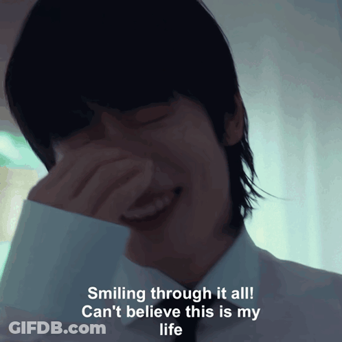 Man Crying With Smiling Through It All Can't Believe This Is My Life GIF