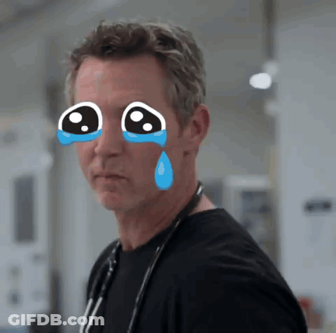 Man Crying With Tear From Nose GIF