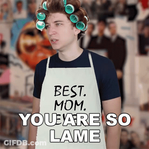 Man Curlers Best Mom You Are So Lame GIF
