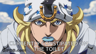 Man Currently Constipated On Toilet GIF