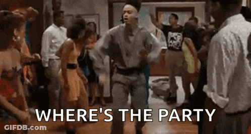 Man Dancing At Party Saying Where's The Party GIF