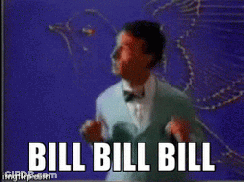 Man Dancing Blue Background Bill Bill Bill GIF