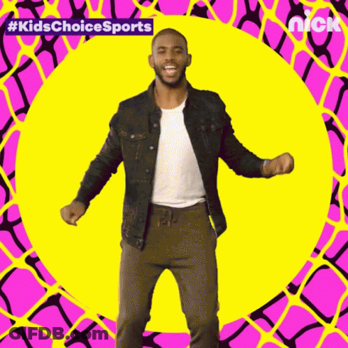 Man Dancing Denim Jacket Brown Pants Pink Yellow Circle GIF