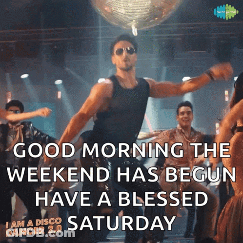 Man Dancing Disco Ball Good Morning Weekend Blessed Saturday GIF