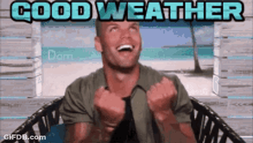 Man Dancing Happily Good Weather GIF