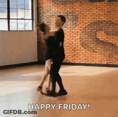 Man Dancing Holding Woman Happy Friday GIF