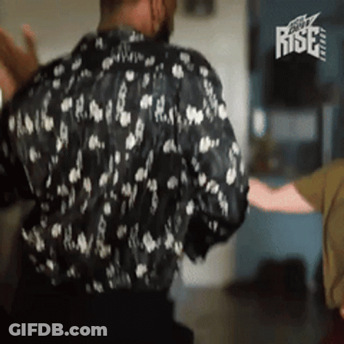 Man Dancing In Black And White Shirt GIF