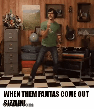 Man Dancing In Checkered Floor Room With Globe GIF