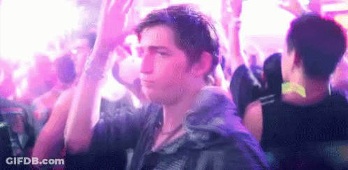 Man Dancing In Crowd At Nightclub GIF