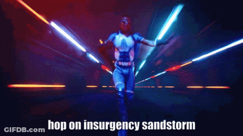 Man Dancing In Dark Room Saying Hop On Insurgency Sandstorm GIF