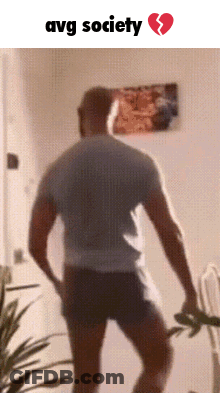 Man Dancing In Front Of Broken Heart Avg Society GIF