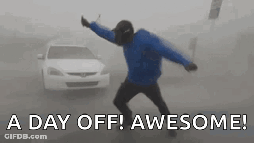 Man Dancing In Front Of Car In Fog GIF