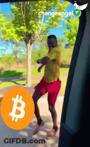 Man Dancing In Front Of Change Angel Sign GIF
