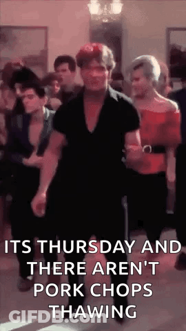 Man Dancing In Front Of Crowd Saying It's Thursday GIF