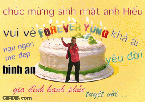 Man Dancing In Front Of Forever Young Cake GIF