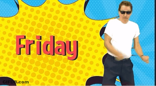 Man Dancing In Front Of Friday Text GIF