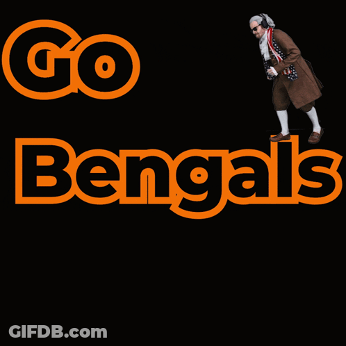 Man Dancing In Front Of Go Bengals Logo GIF