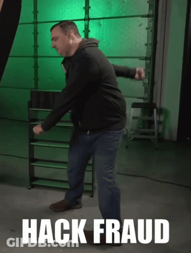 Man Dancing In Front Of Green Garage Door Hack Fraud GIF