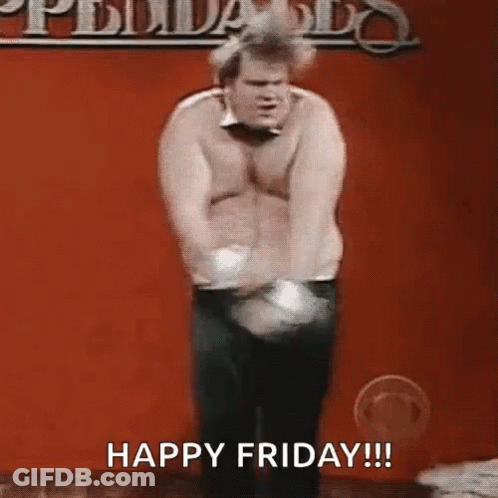 Man Dancing In Front Of Happy Friday GIF
