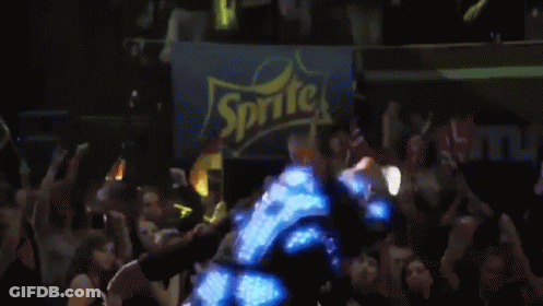 Man Dancing In Front Of Sprite Banner GIF