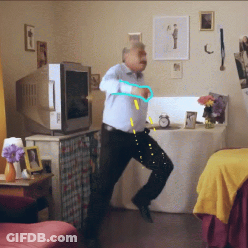 Man Dancing In Front Of TV GIF