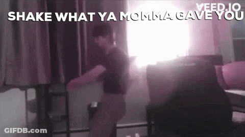 Man Dancing In Front Of Window Shake What Ya Momma Gave You GIF